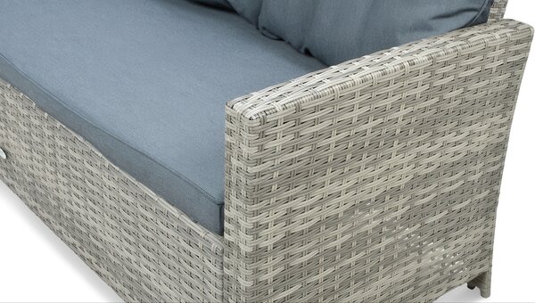 Narożnik z technorattanu IBIZA + FOTEL Grey