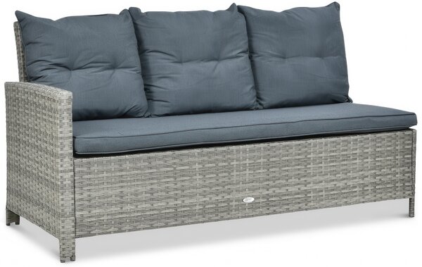 Narożnik z technorattanu IBIZA + FOTEL Grey