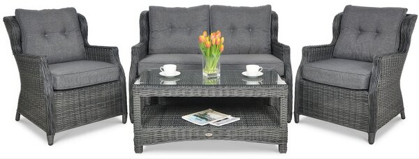 Meble z technorattanu TRIVENTO 2 Dark Grey