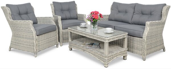 Meble z technorattanu TRIVENTO 2 White Grey