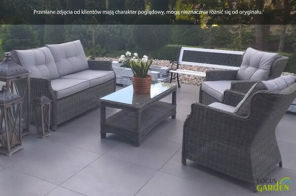 Meble z technorattanu TRIVENTO 2 White Grey