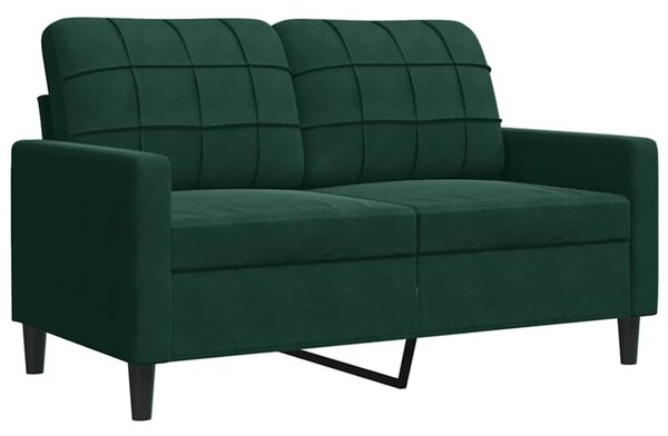 Sofa 2-osobowa, ciemnozielona, 120 cm, tapicerowana aksamitem