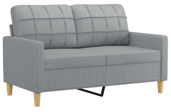 Sofa 2-osobowa, jasnoszara, 120 cm, tapicerowana tkaninÄ