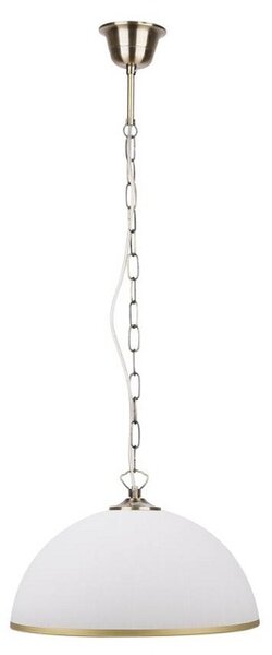 Klasyczna lampa wisząca ze szklanym kloszem ozdobionym złotym paskiem - 5X V157 M9-B11