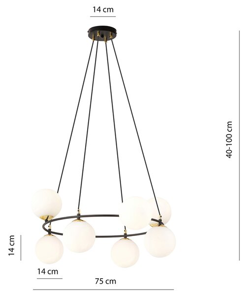 Nowoczesna lampa wisząca z mlecznymi kloszami - D110 D0-D86