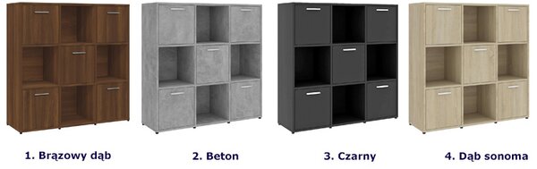 Czarny minimalistyczny regał W8-D38