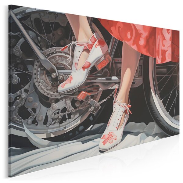 Dziewczyna w czerwieni - nowoczesny obraz na płótnie - 120x80 cm