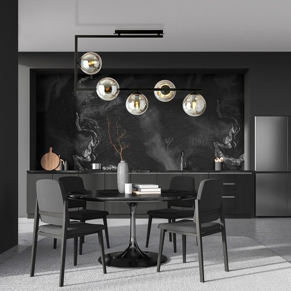 Industrialna lampa sufitowa z grafitowymi kloszami N3-M44