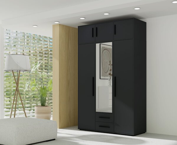 Szafa z lustrem SZ3D2SZ MAXIONE czarny mat