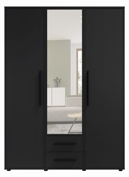 Szafa z lustrem SZ3D2SZ MAXIONE czarny mat