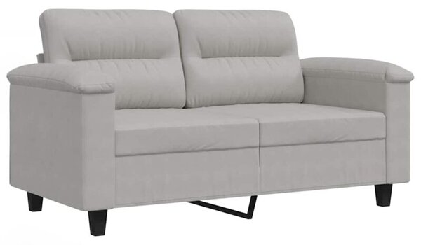 Sofa 2-osobowa, jasnoszara, 120 cm, tapicerowana mikrofibrÄ