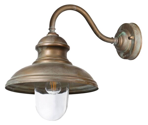 Moretti Luce Kinkiet zewnętrzny Little Mill, możliwość ściemniania, brązowy / mosiężny, mosiądz, antyczny