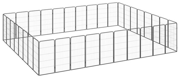Kojec dla psa, 36 paneli, czarny, 50x100 cm, stal
