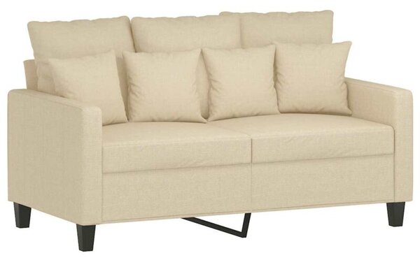 Sofa, 2-osobowa kremowa, 120 cm, tapicerowana tkaninÄ
