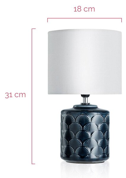 Pauleen Lampa stołowa Glowing Midnight, niebieski, salon / jadalnia, ceramika, nowoczesny