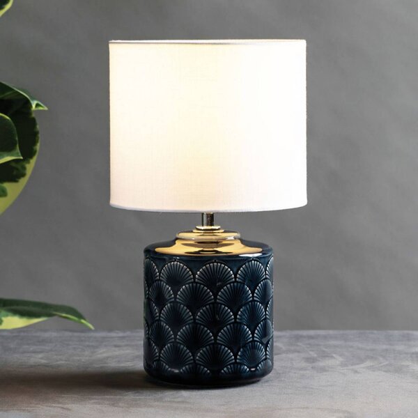 Pauleen Lampa stołowa Glowing Midnight, niebieski, salon / jadalnia, ceramika, nowoczesny