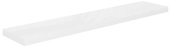 Półka ścienna, wysoki połysk, biała, 120x23,5x3,8 cm, mdf