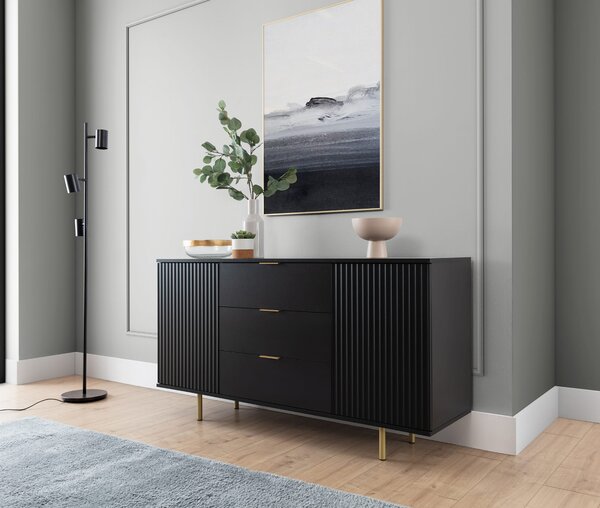 Komoda K2D3SZ 150 cm NUBIA czarny mat
