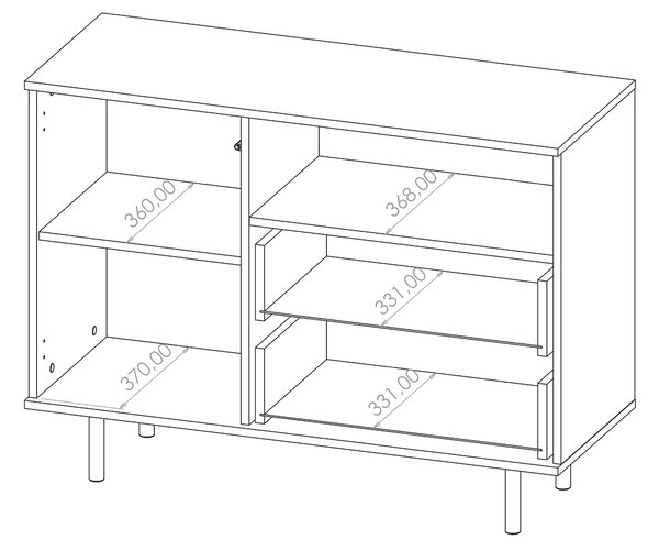 Komoda K1D2SZ NUBIA czarny mat