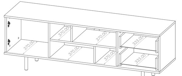 Szafka RTV 150 cm NUBIA czarny mat