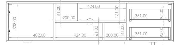 Szafka RTV 150 cm NUBIA czarny mat