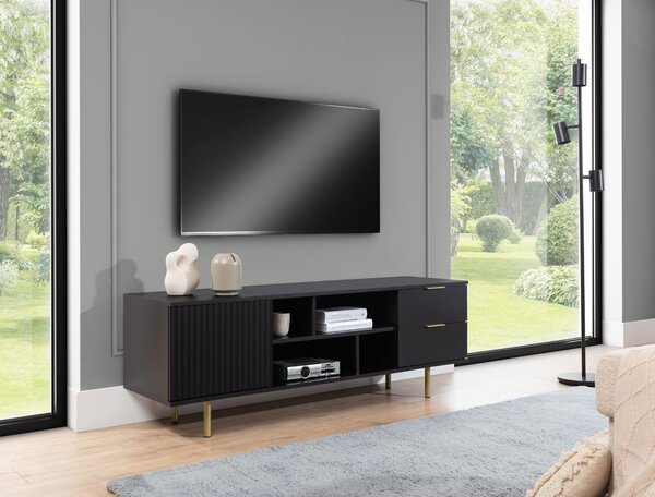 Szafka RTV 150 cm NUBIA czarny mat