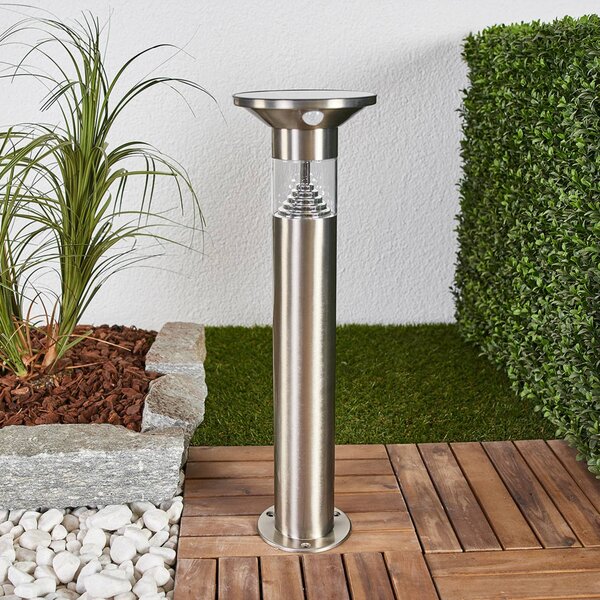 Słupek oświetleniowy LED Lindby Jalisa, 54 cm, solarny, czujnik Jalisa, aluminiowy / szary / cynkowy, stal szlachetna, nowoczesny