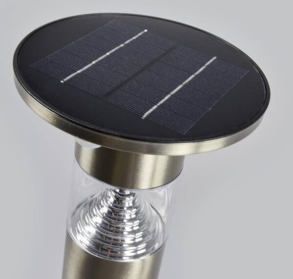 Słupek oświetleniowy LED Lindby Jalisa, 54 cm, solarny, czujnik Jalisa, aluminiowy / szary / cynkowy, stal szlachetna, nowoczesny