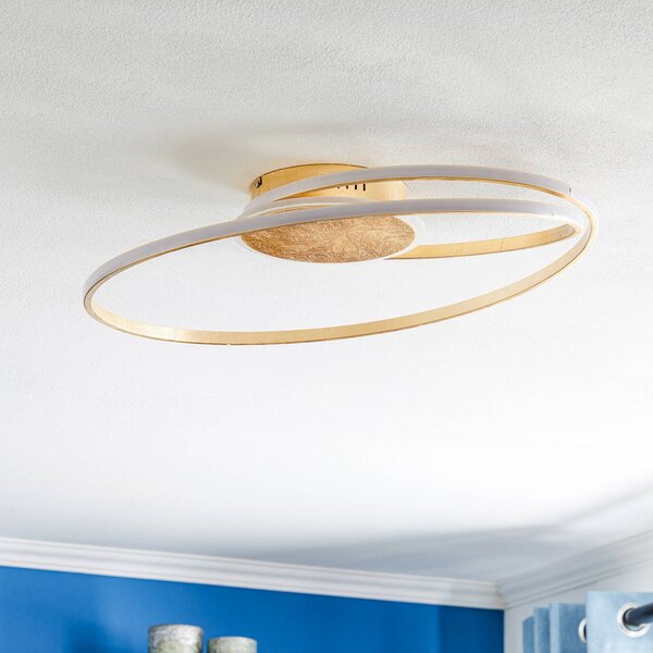 Lampa sufitowa LED Dorle Lindby, możliwość ściemniania, mosiężny / złoty, salon / jadalnia, metal, nowoczesny