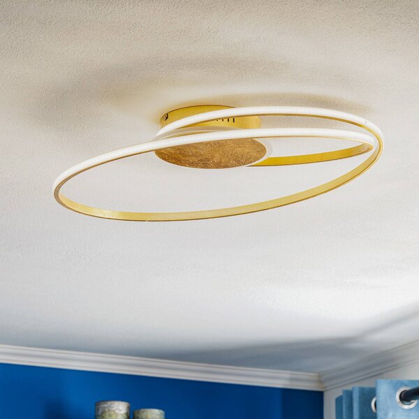 Lampa sufitowa LED Dorle Lindby, możliwość ściemniania, mosiężny / złoty, salon / jadalnia, metal, nowoczesny