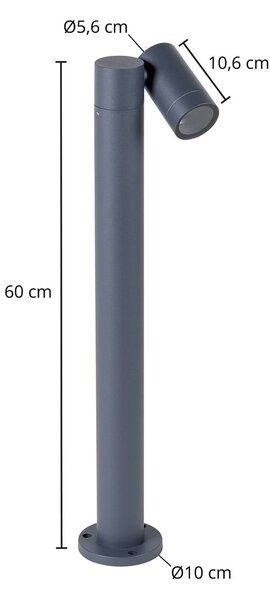 Słupek oświetleniowy Tulimar PRIOS, możliwość ściemniania, czarny, aluminium, nowoczesny