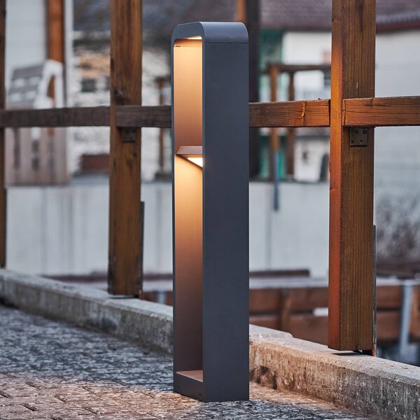 Słupek oświetleniowy LED Darko Lindby, aluminiowy / szary / cynkowy, aluminium, nowoczesny