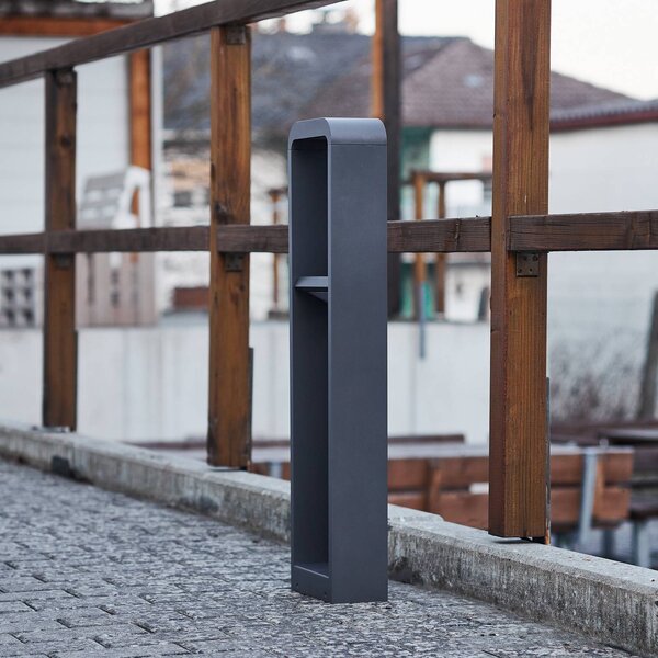 Słupek oświetleniowy LED Darko Lindby, aluminiowy / szary / cynkowy, aluminium, nowoczesny