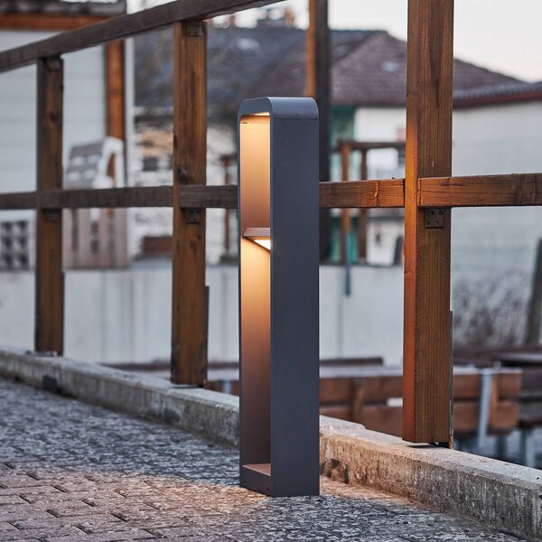 Słupek oświetleniowy LED Darko Lindby, aluminiowy / szary / cynkowy, aluminium, nowoczesny
