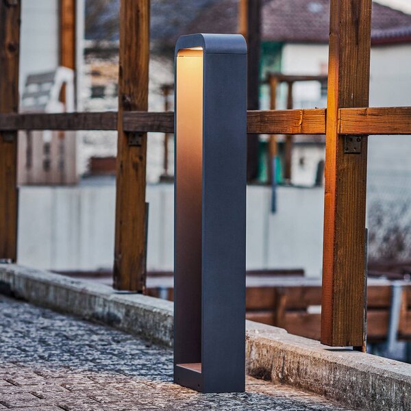 Słupek oświetleniowy LED Emima Lindby, czarny, aluminium, nowoczesny
