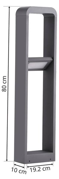 Słupek oświetleniowy LED Darko Lindby, aluminiowy / szary / cynkowy, aluminium, nowoczesny