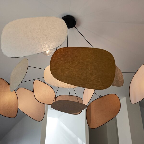 MARKET SET Lampa wisząca Screen 70's, możliwość ściemniania, multikolor, salon / jadalnia, tkanina / materiał / jedwab, design