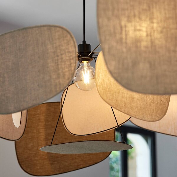 MARKET SET Lampa wisząca Screen 70's, możliwość ściemniania, multikolor, salon / jadalnia, tkanina / materiał / jedwab, design