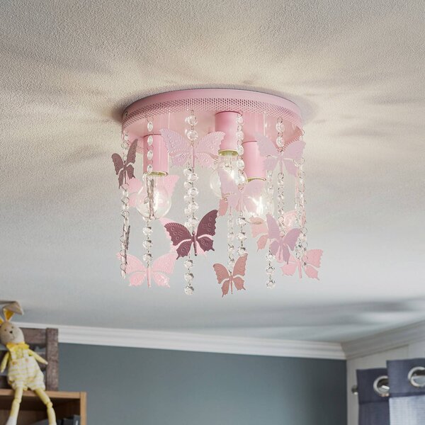 Lampa sufitowa Angelica Eko-Light, możliwość ściemniania, fioletowy / różowy / bladoróżowy, pokój dziecięcy, metal, młodzieżowy