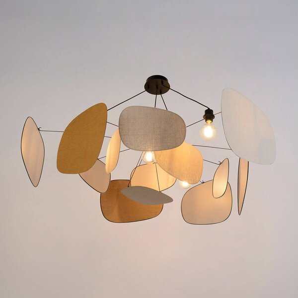 MARKET SET Lampa wisząca Screen 70's, możliwość ściemniania, multikolor, salon / jadalnia, tkanina / materiał / jedwab, design