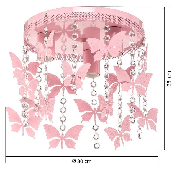 Lampa sufitowa Angelica Eko-Light, możliwość ściemniania, fioletowy / różowy / bladoróżowy, pokój dziecięcy, metal, młodzieżowy