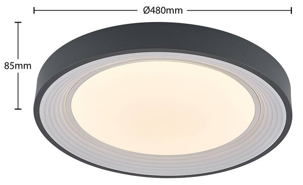 Lampa sufitowa LED Lindum Lindby, możliwość ściemniania, aluminiowy / szary / cynkowy, salon / jadalnia, metal, nowoczesny