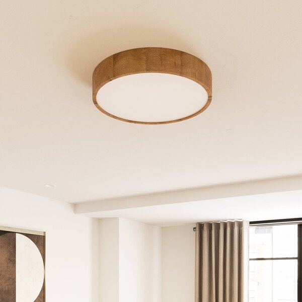 Lampa sufitowa Kerio Envostar, możliwość ściemniania, salon / jadalnia, drewno, nowoczesny