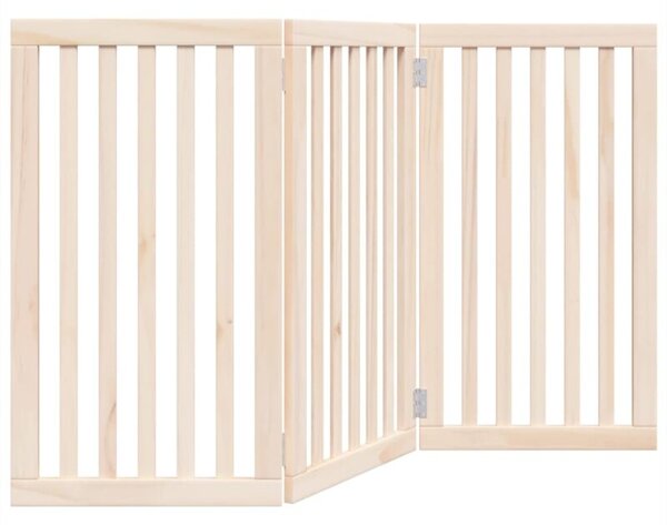 Bramka dla psa składana 3 panele 150 cm drewno topolowe