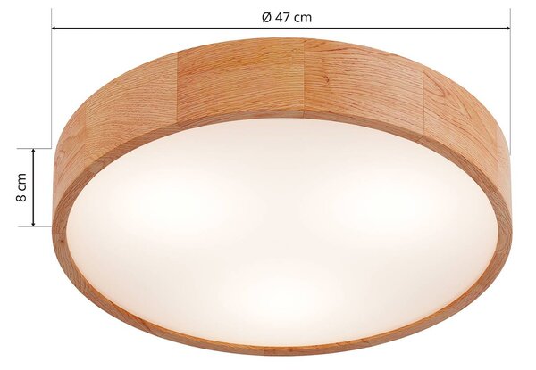 Lampa sufitowa Kerio Envostar, możliwość ściemniania, salon / jadalnia, drewno, nowoczesny