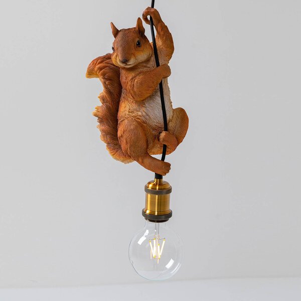 KARE Lampa wisząca Squirrel, możliwość ściemniania, brązowy / rdzawy, salon / jadalnia, tworzywo sztuczne, nowoczesny