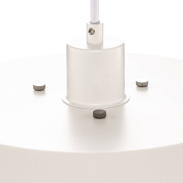 Dyberg Larsen Lampa wisząca DL45, możliwość ściemniania, biały / opal, salon / jadalnia, metal, skandynawski