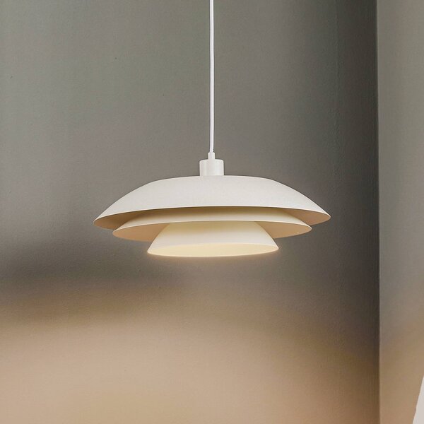 Dyberg Larsen Lampa wisząca DL45, możliwość ściemniania, biały / opal, salon / jadalnia, metal, skandynawski