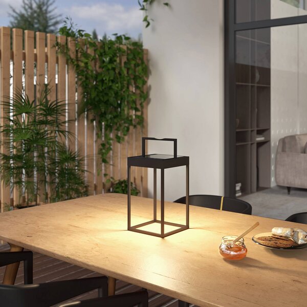 Lampa solarna LED Lynzy, 38cm, czarna, metal, IP65 Lynzy Lucande, możliwość ściemniania, czarny, aluminium, nowoczesny