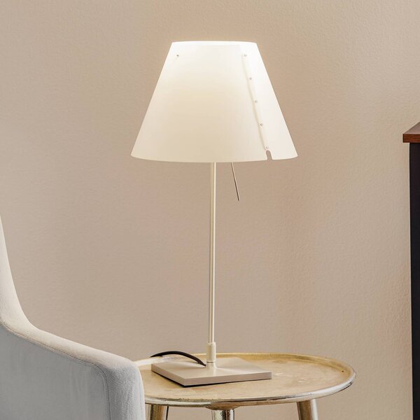 Luceplan Lampa stołowa Costanzina, biały / opal, salon / jadalnia, aluminium, design